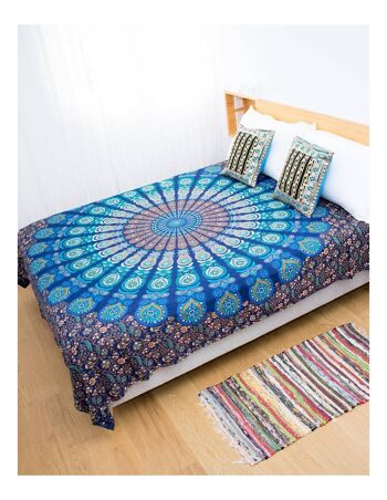 Couverture de canapé-lit ou Tapisserie Mandala Bleu 4