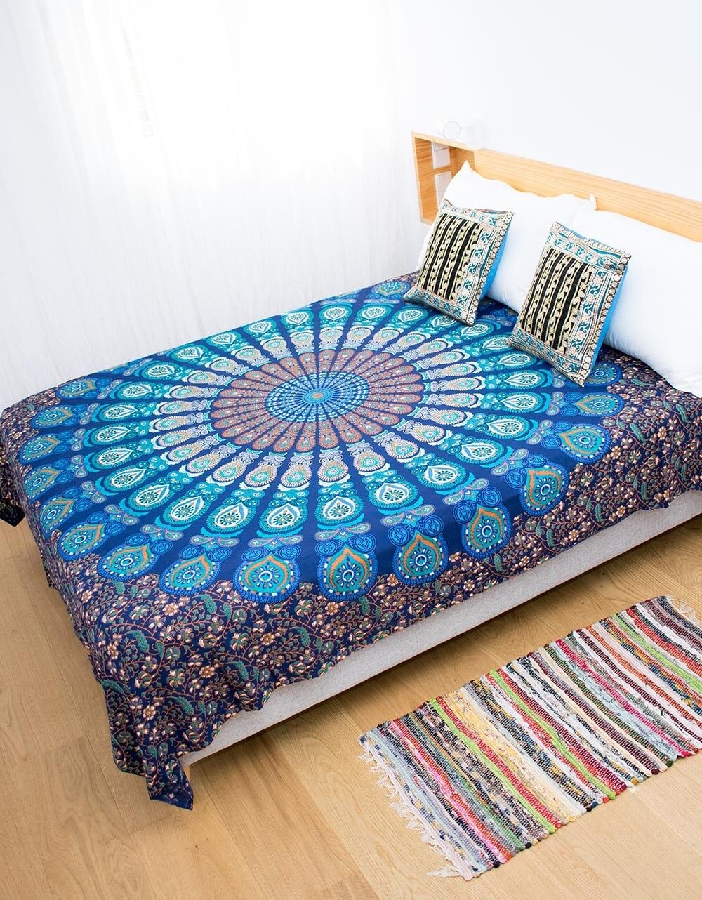 Blue Mandala Sofa Bedspread or Tapestry