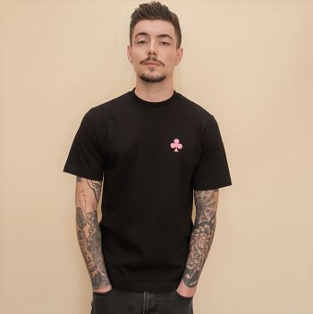 T-shirt Noir Trèfle Rose 3