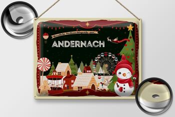 Plaque en tôle Salutations de Noël ANDERNACH cadeau 40x30cm 2