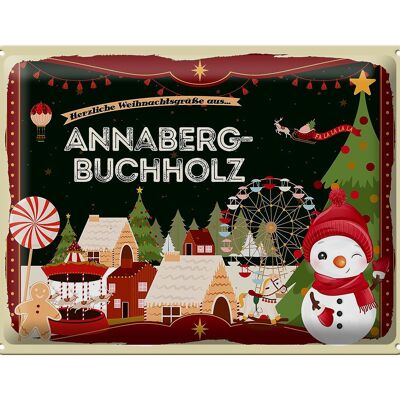 Cartel de chapa Saludos navideños de ANNABERG-BUCHHOLZ regalo 40x30cm