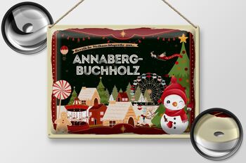 Plaque en tôle Salutations de Noël d'ANNABERG-BUCHHOLZ cadeau 40x30cm 2