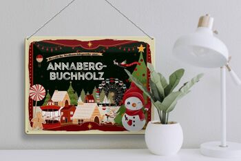 Plaque en tôle Salutations de Noël d'ANNABERG-BUCHHOLZ cadeau 40x30cm 3