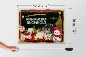 Plaque en tôle Salutations de Noël d'ANNABERG-BUCHHOLZ cadeau 40x30cm 4