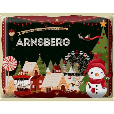 Blechschild Weihnachten Grüße aus ARNSBERG Geschenk 40x30cm