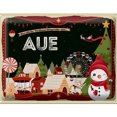 Plaque en tôle Salutations de Noël du cadeau AUE 40x30cm