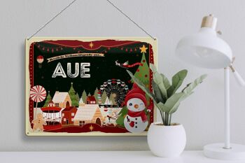 Plaque en tôle Salutations de Noël du cadeau AUE 40x30cm 3