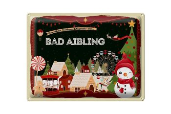 Plaque en étain "Vœux de Noël du cadeau BAD AIBLING" 40x30cm 1
