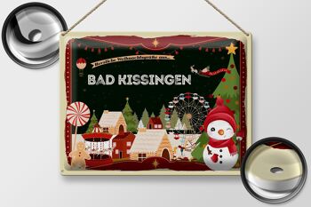 Panneau en étain pour vœux de Noël, cadeau BAD KISSUNGEN, 40x30cm 2