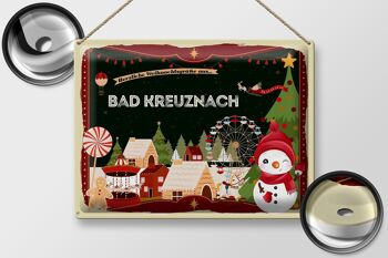 Plaque en tôle Vœux de Noël BAD KREUZNACH cadeau 40x30cm 2