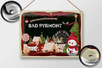Plaque en tôle Salutations de Noël de BAD PYRMONT cadeau 40x30cm 2