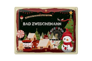 Plaque en étain Salutations de Noël du cadeau BAD ZWISCHENHAHN 40x30cm 1