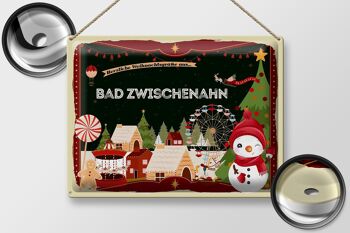 Plaque en étain Salutations de Noël du cadeau BAD ZWISCHENHAHN 40x30cm 2