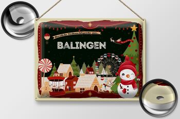 Plaque en tôle Salutations de Noël BALINGEN cadeau 40x30cm 2