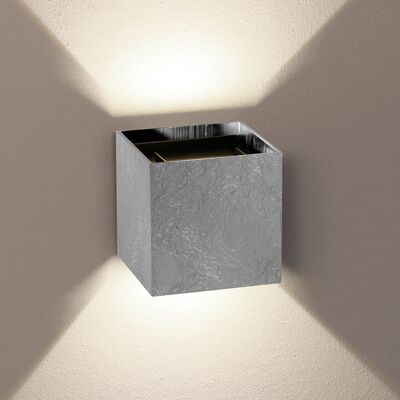 s.LUCE pro Ixa Applique murale LED deux angles réglables en tôle argentée