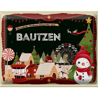 Cartel de chapa Saludos navideños de BAUTZEN regalo 40x30cm