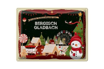 Plaque en tôle Salutations de Noël de BERGISCH GLADBACH cadeau 40x30cm 1