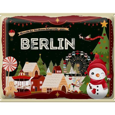 Cartel de chapa Saludos navideños desde BERLÍN regalo 40x30cm