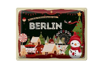 Plaque en tôle "Vœux de Noël de BERLIN", cadeau 40x30cm 1