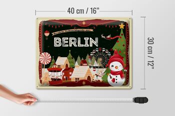 Plaque en tôle "Vœux de Noël de BERLIN", cadeau 40x30cm 4