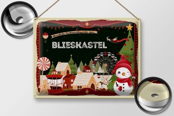 Plaque en tôle Salutations de Noël BLIESKASTEL cadeau 40x30cm 2