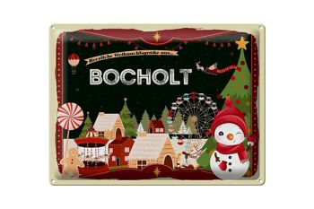Plaque en tôle Salutations de Noël de BOCHOLT cadeau 40x30cm 1