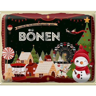 Targa in metallo auguri di Natale del regalo BÖNEN 40x30 cm