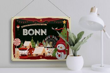 Plaque en étain Salutations de Noël de BONN cadeau 40x30cm 3