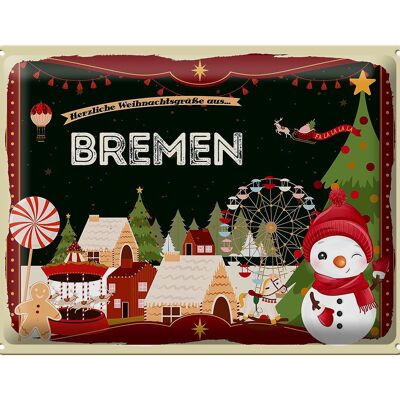 Cartel de chapa Saludos navideños de BREMEN regalo 40x30cm