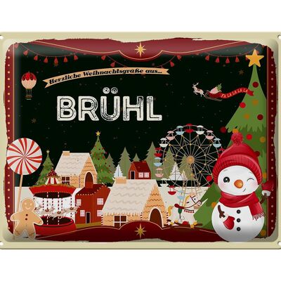 Plaque en tôle Salutations de Noël de BRÜHL cadeau 40x30cm