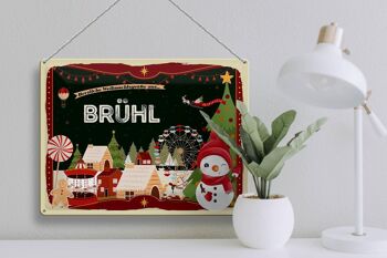 Plaque en tôle Salutations de Noël de BRÜHL cadeau 40x30cm 3