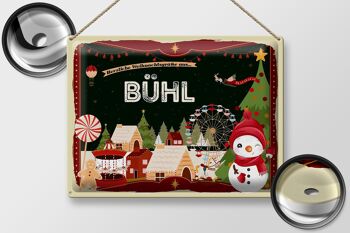 Plaque en tôle Salutations de Noël BÜHL cadeau fête 40x30cm 2