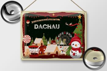 Plaque en tôle "Vœux de Noël de DACHAU" cadeau 40x30cm 2
