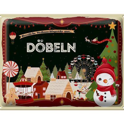 Blechschild Weihnachten Grüße aus DÖBELN Geschenk 40x30cm