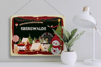 Plaque en tôle Salutations de Noël EBERSWALDE cadeau 40x30cm 3