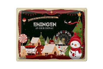 Plaque en tôle Salutations de Noël EHINGEN AN DER DONAU cadeau 40x30cm 1