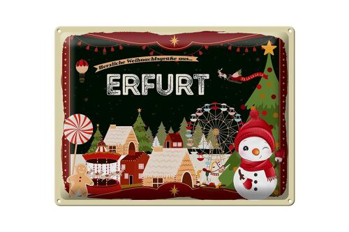 Blechschild Weihnachten Grüße aus ERFURT Geschenk 40x30cm