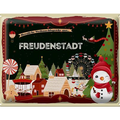 Cartel de chapa Saludos navideños FREUDENSTADT regalo 40x30cm