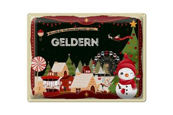 Plaque en tôle "Vœux de Noël" de GELDERN, cadeau 40x30cm 1