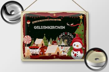 Plaque en tôle Salutations de Noël GELSENKIRCHEN cadeau 40x30cm 2
