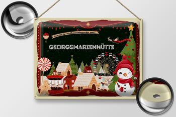 Plaque en tôle Salutations de Noël GEORGSMARIENHÜTTE cadeau 40x30cm 2