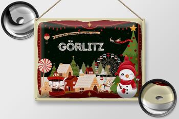 Plaque en tôle Salutations de Noël de GÖRLITZ cadeau 40x30cm 2