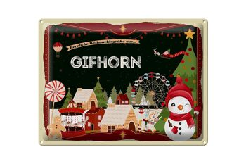Plaque en étain "Vœux de Noël" du cadeau GIFHORN 40x30cm 1