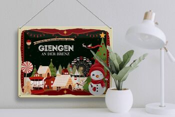 Plaque en tôle Salutations de Noël GIENGEN AN DER BRENZ cadeau 40x30cm 3