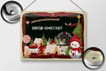 Plaque en tôle Vœux de Noël GROSS-UMSTADT cadeau 40x30cm 2