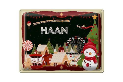 Blechschild Weihnachten Grüße HAAN Geschenk FEST 40x30cm