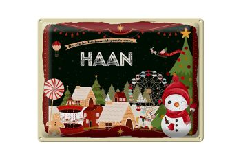 Plaque en étain Salutations de Noël HAAN cadeau FEST 40x30cm 1