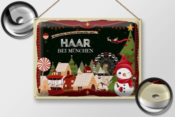 Panneau en étain Vœux de Noël HAAR PRÈS DE MUNICH cadeau 40x30cm 2