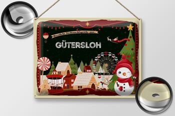 Plaque en tôle Salutations de Noël GÜTERSLOH cadeau 40x30cm 2