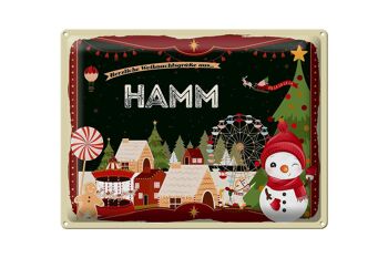 Plaque en tôle Salutations de Noël de HAMM cadeau 40x30cm 1